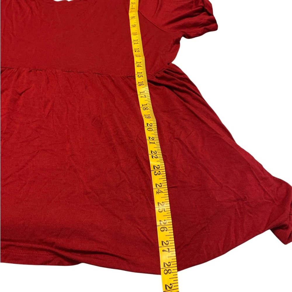 Torrid Babydoll Super Soft Scoop Neck Lace Bell Sleeve Tee Size 2 Rio Red Boho - Picture 12 of 15